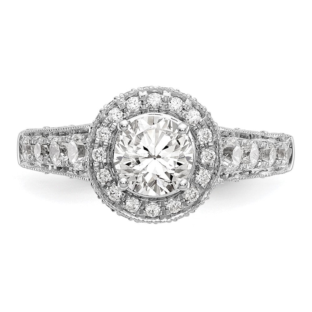 14K White Gold Lab Grown Diamond VS/SI GH, Semi-Mount Halo Eng Ring