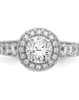 14K White Gold Lab Grown Diamond VS/SI GH, Semi-Mount Halo Eng Ring