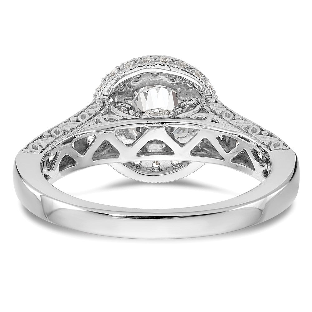 14K White Gold Lab Grown Diamond VS/SI GH, Semi-Mount Halo Eng Ring