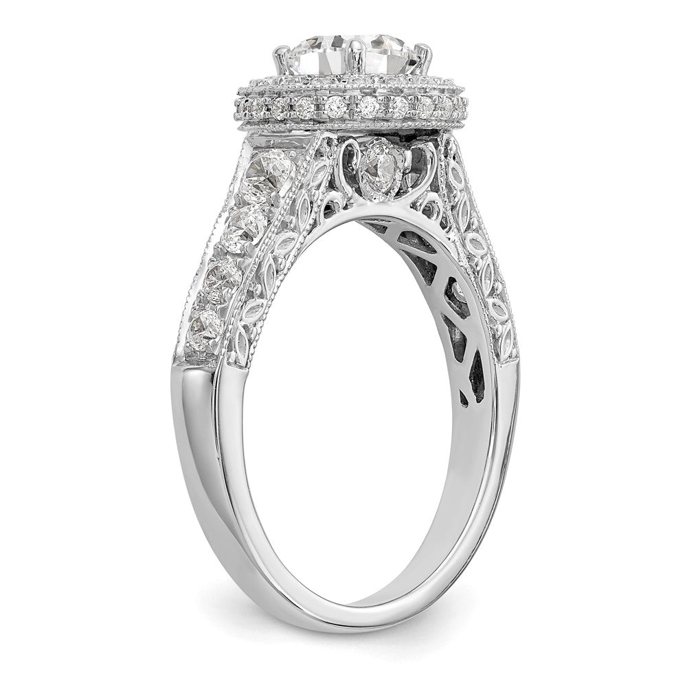 14K White Gold Lab Grown Diamond VS/SI GH, Semi-Mount Halo Eng Ring