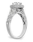 14K White Gold Lab Grown Diamond VS/SI GH, Semi-Mount Halo Eng Ring