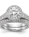 14K White Gold Lab Grown Diamond VS/SI GH, Semi-Mount Halo Eng Ring