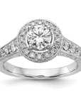 14K White Gold Lab Grown Diamond VS/SI GH, Semi-Mount Halo Eng Ring