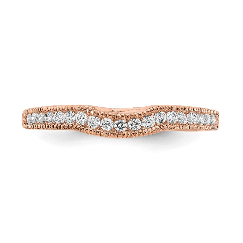 14K Rose Gold Lab Grown Diamond VS/SI GH, Contoured Wedding Band