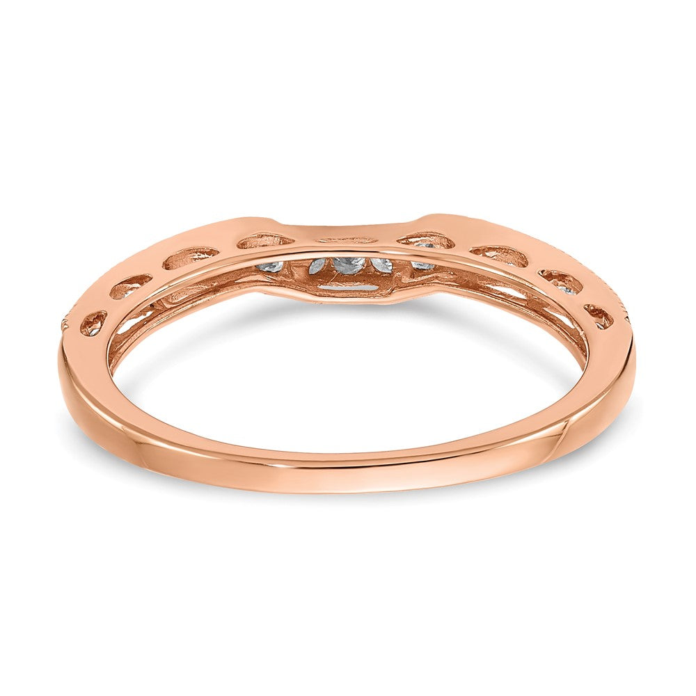 14K Rose Gold Lab Grown Diamond VS/SI GH, Contoured Wedding Band