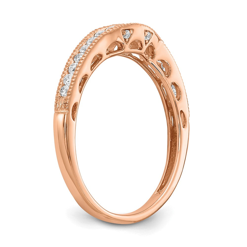 14K Rose Gold Lab Grown Diamond VS/SI GH, Contoured Wedding Band