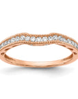 14K Rose Gold Lab Grown Diamond VS/SI GH, Contoured Wedding Band