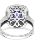 14K White Gold Lab Grown Diamond & Created Blue Sapphire Ring