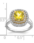 14K Two-Tone Lab Grown Diamond & Created Yellow Sapphire Ring