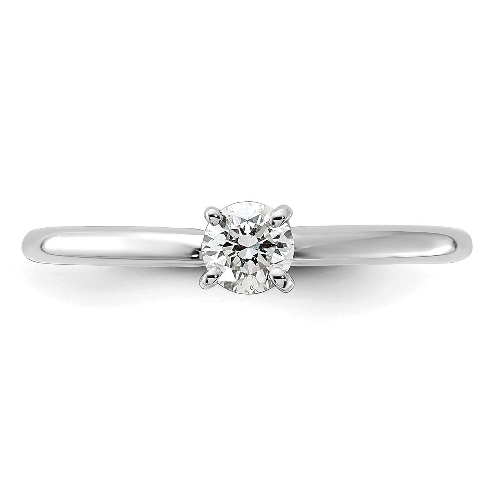 14K White Gold 1/4 carat Round VS/SI GH Lab Grown Diamond Solitaire 4 Prong Size 10 Engagement Ring