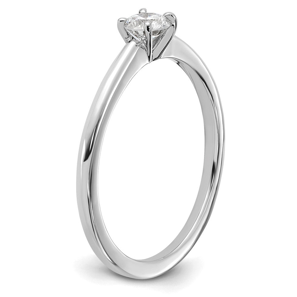 14K White Gold 1/4 carat Round VS/SI GH Lab Grown Diamond Solitaire 4 Prong Size 10 Engagement Ring