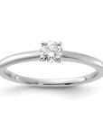 14K White Gold 1/4 carat Round VS/SI GH Lab Grown Diamond Solitaire 4 Prong Size 10 Engagement Ring