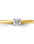 14K Two-Tone 1/4 carat Round VS/SI DEF Lab Grown Diamond Solitaire 4 Prong Size 10 Engagement Ring