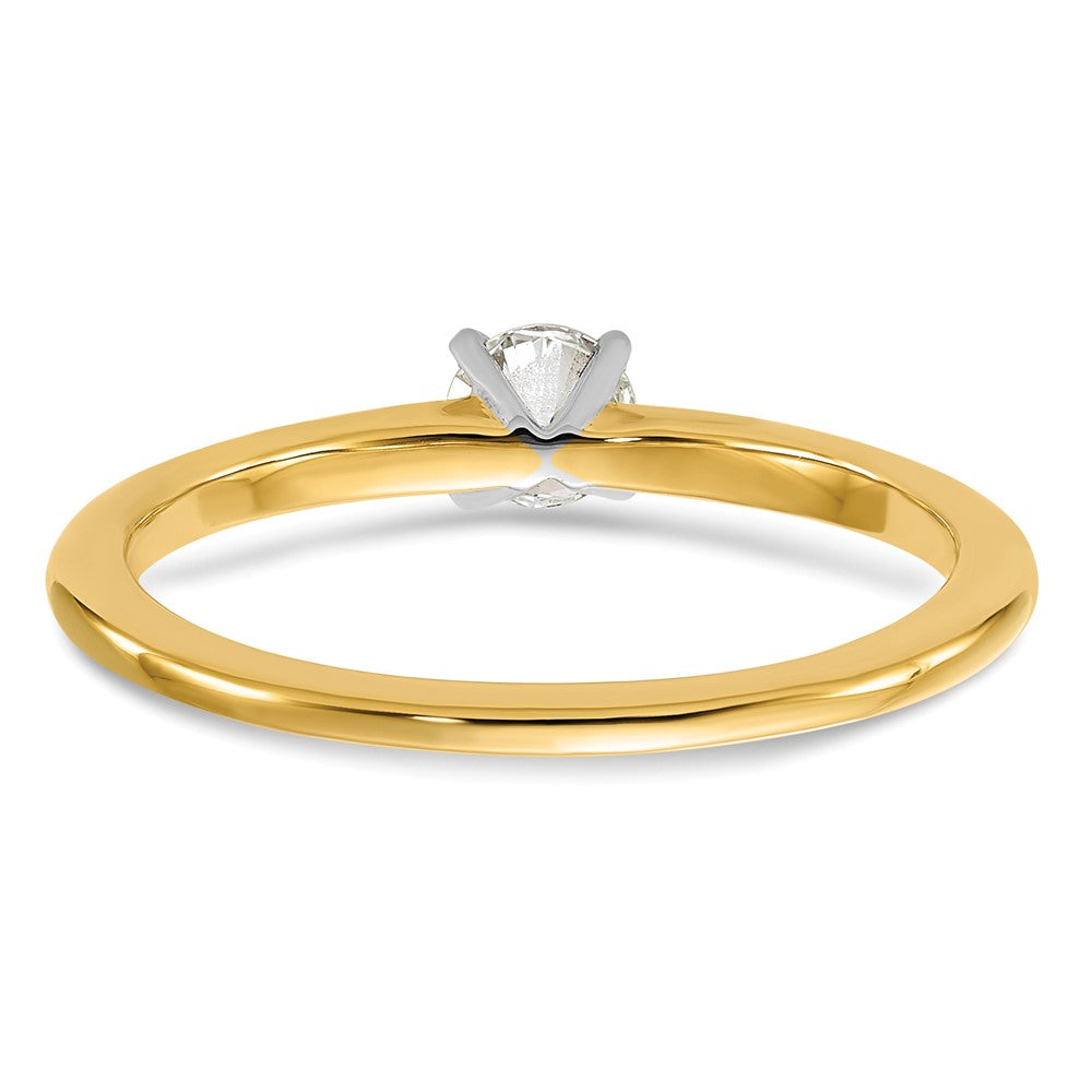 14K Two-Tone 1/4 carat Round VS/SI DEF Lab Grown Diamond Solitaire 4 Prong Size 10 Engagement Ring