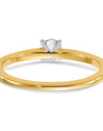 14K Two-Tone 1/4 carat Round VS/SI DEF Lab Grown Diamond Solitaire 4 Prong Size 10 Engagement Ring