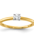 14K Two-Tone 1/4 carat Round VS/SI DEF Lab Grown Diamond Solitaire 4 Prong Size 10 Engagement Ring