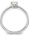 14K White Gold 1/2 carat Round VS/SI GH Lab Grown Diamond Solitaire 4 Prong Size 5 Engagement Ring