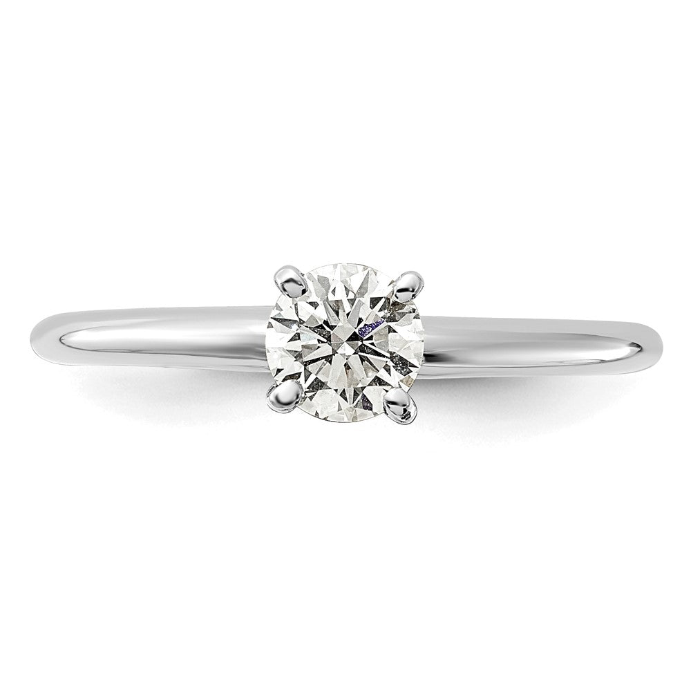 14K White Gold 1/2 carat Round VS/SI GH Lab Grown Diamond Solitaire 4 Prong Size 5 Engagement Ring