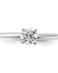 14K White Gold 1/2 carat Round VS/SI GH Lab Grown Diamond Solitaire 4 Prong Size 5 Engagement Ring