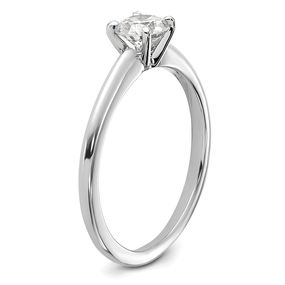 14K White Gold 1/2 carat Round VS/SI GH Lab Grown Diamond Solitaire 4 Prong Size 5 Engagement Ring