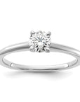 14K White Gold 1/2 carat Round VS/SI GH Lab Grown Diamond Solitaire 4 Prong Size 5 Engagement Ring