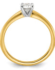 14K Two-Tone 1/2 carat Round VS/SI GH Lab Grown Diamond Solitaire 4 Prong Size 5 Engagement Ring