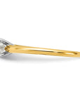 14K Two-Tone 1/2 carat Round VS/SI GH Lab Grown Diamond Solitaire 4 Prong Size 5 Engagement Ring