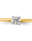 14K Two-Tone 1/2 carat Round VS/SI GH Lab Grown Diamond Solitaire 4 Prong Size 5 Engagement Ring