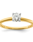 14K Two-Tone 1/2 carat Round VS/SI GH Lab Grown Diamond Solitaire 4 Prong Size 5 Engagement Ring