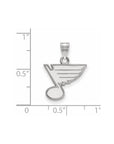 Sterling Silver Rhodium-plated NHL LogoArt St. Louis Blues Small Pendant