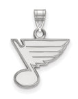 Sterling Silver Rhodium-plated NHL LogoArt St. Louis Blues Small Pendant