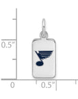 Sterling Silver Rhod-pl NHL LogoArt St Louis Blues Enamel Tag Pendant