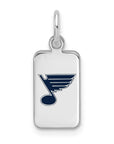 Sterling Silver Rhod-pl NHL LogoArt St Louis Blues Enamel Tag Pendant