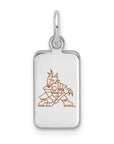 Sterling Silver Rhod-pl NHL LogoArt Arizona Coyotes Enamel Tag Pendant