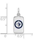 Sterling Silver Rhod-pl NHL LogoArt Winnipeg Jets Enamel Tag Pendant