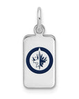 Sterling Silver Rhod-pl NHL LogoArt Winnipeg Jets Enamel Tag Pendant