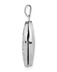 14k White Gold 21x16mm Oval Tree Locket