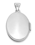 14k White Gold 21x16mm Oval Tree Locket