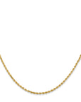 14K 24 inch 1.5mm Diamond-cut Rope with Lobster Clasp Chain