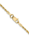 14K 30 inch 1.5mm Diamond-cut Rope with Lobster Clasp Chain