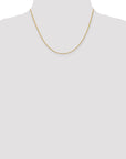 14K 18 inch 1.5mm Diamond-cut Rope with Lobster Clasp Chain