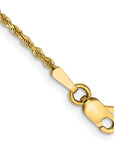 14K 8 inch 1.5mm Diamond-cut Rope with Lobster Clasp Chain