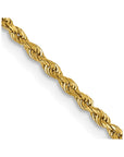 14K 24 inch 1.5mm Diamond-cut Rope with Lobster Clasp Chain