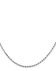 14K White Gold 16 inch 1.5mm Diamond-cut Rope with Lobster Clasp Chain