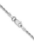 14K White Gold 16 inch 1.5mm Diamond-cut Rope with Lobster Clasp Chain