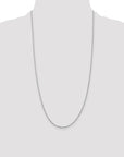 14K White Gold 28 inch 1.5mm Diamond-cut Rope with Lobster Clasp Chain