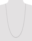 14K White Gold 30 inch 1.5mm Diamond-cut Rope with Lobster Clasp Chain