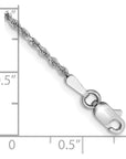 14K White Gold 5.5 inch 1.5mm Diamond-cut Rope with Lobster Clasp Chain