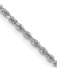 14K White Gold 18 inch 1.5mm Diamond-cut Rope with Lobster Clasp Chain