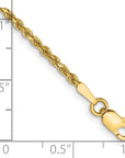 14K 10 inch 1.75mm Diamond-cut Rope with Lobster Clasp Anklet